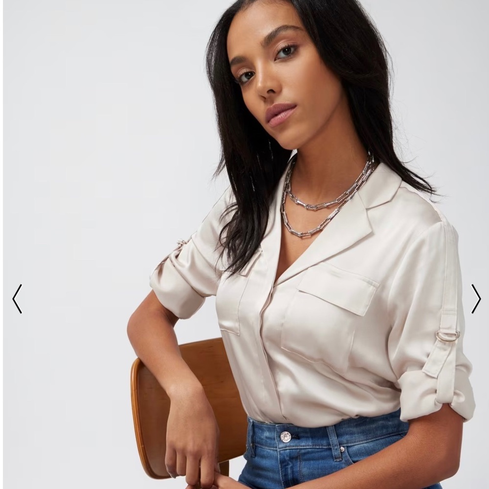 WHBM long sleeve soft shirt w/adjustable sleeves